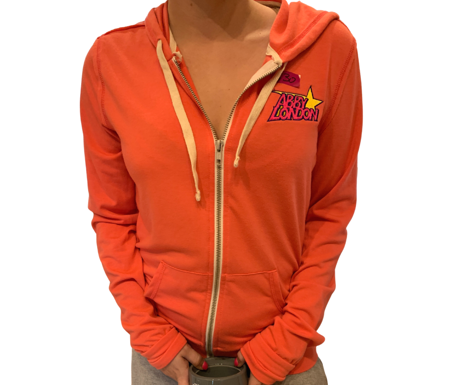 Coral Zip Up Hoodie