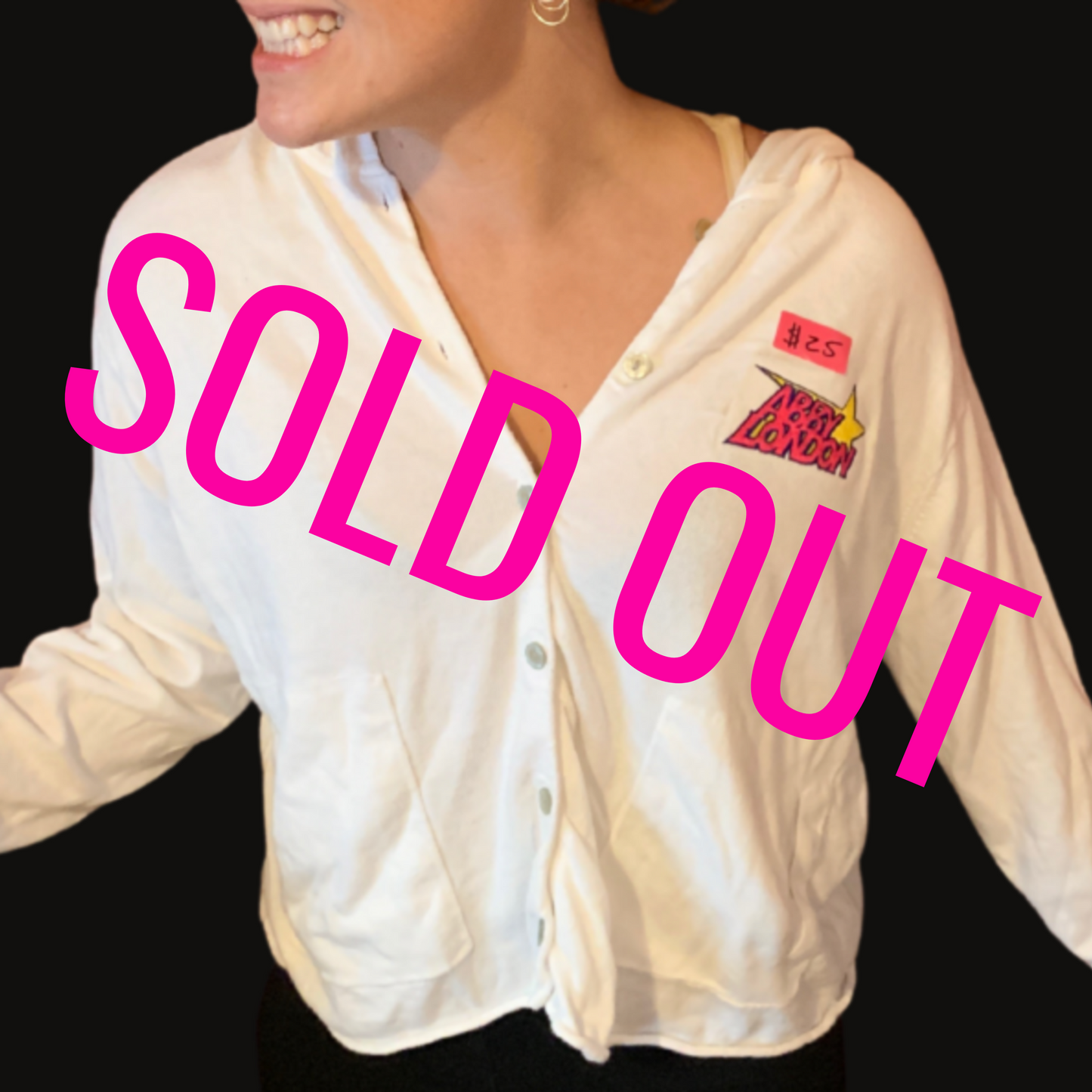 Button Up White Sweater Hoodie