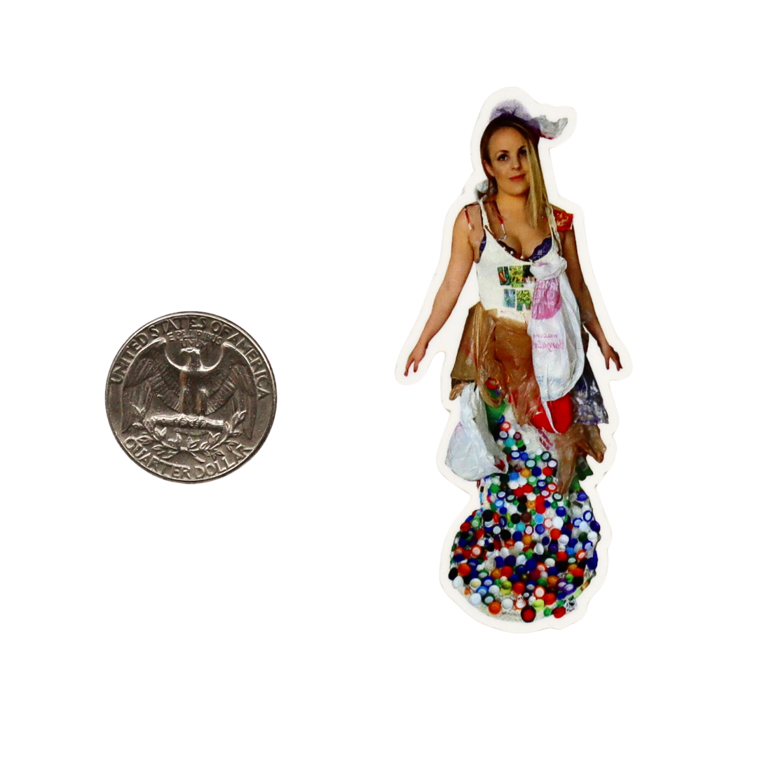 Anxiety Trash Dress Die Cut Sticker