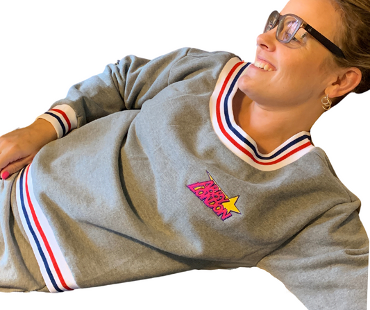 Patriotic Crew Neck Sweatshirt with Embroidered Logo